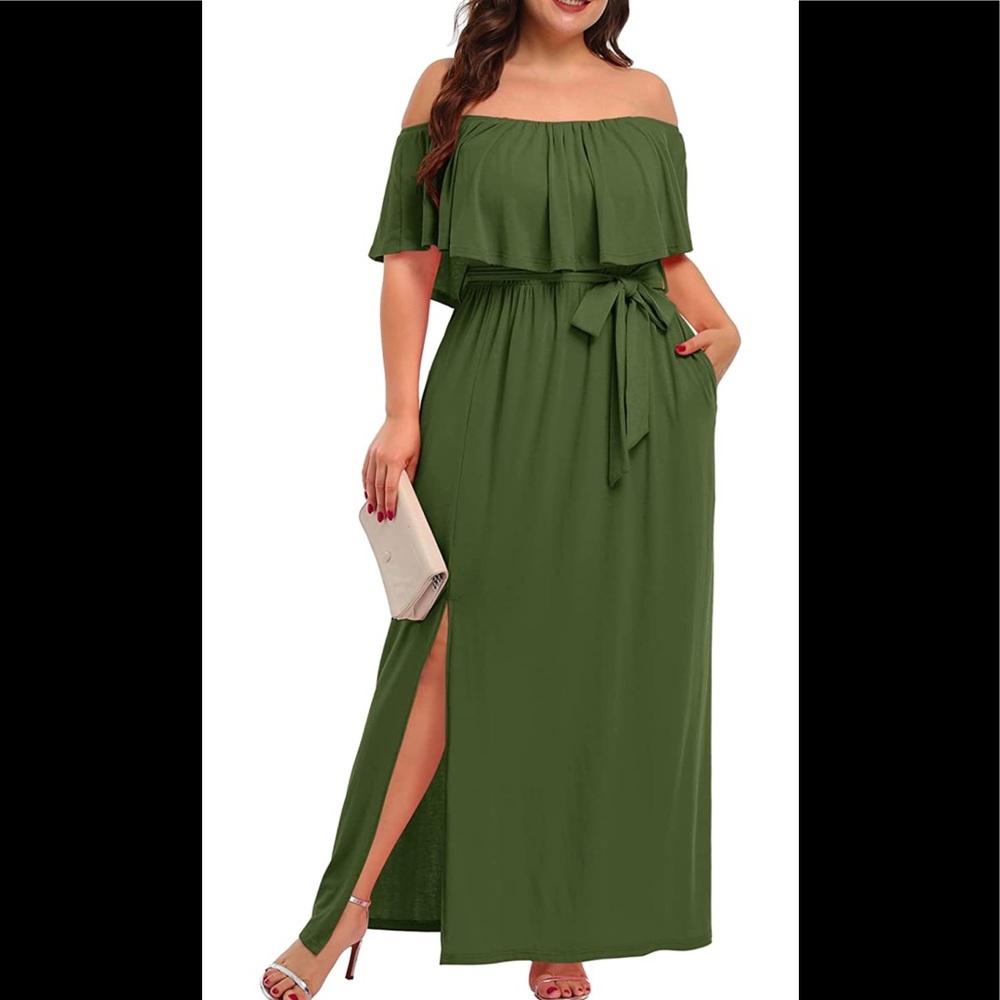 NEW Women’s Plus Size Off the Shoulder Casual Maxi Dress